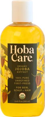 HobaCare Organic Jojoba Oil - 100% Pure, Unrefined Jojoba Oil for Skin &amp; Nails - Moisturizing Body Oil &amp; Face Moisturizer for Dry Skin - Natural Jojoba Oil for Hair &amp; Beard Care (8.45 fl oz)