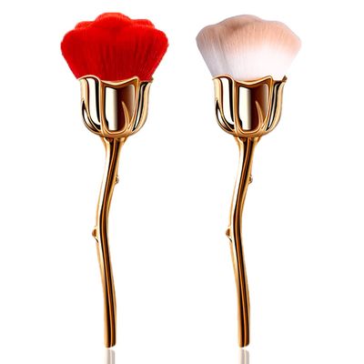 JERCLITY 2 Pieces Rose Makeup Brushes Blush Brush Super Large Face Powder Makeup Brushes kabuki brushes for Powder Cosmetic Nail Dust Brush Loose Powder Brush Makeup Manicure (Gold Brown/Gold Red)
