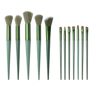 Makeup Brushes,13 PCS Make Up Brush Set for Foundation Eyebrow Concealer Eye Shadows Powder,Makeup Brush Kits for Travel and Daily Makeup Use (Green)