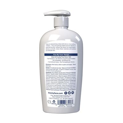 Kiss My Face Moisture Shave 11oz Fragrance Free 4-in-1 Pump, 11 Fl Oz (Pack of 6)