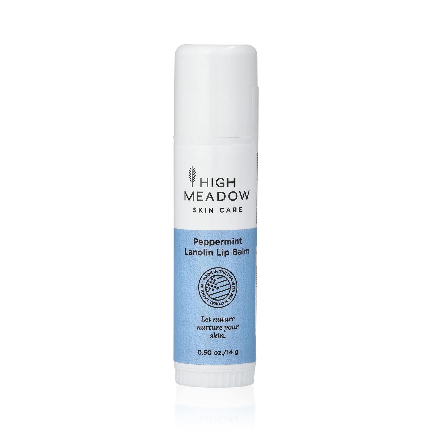 High Meadow Lanolin Lip Balm Stick - Natural Unisex Lip Care With Shea Butter - Hydrates, Moisturizes, and Protects Lips, Great for Cold Sores and Fever Blisters - Long-Lasting Clear Lip Hydration.