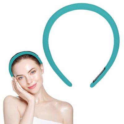 MOORIIY Headbands for Women, Padded Headband Makeup Spa Facial Headband Soft Sponge Hairband Hair Accessories for Washing Face, Makeup Removal, Shower, Skincare (Royal Blue)