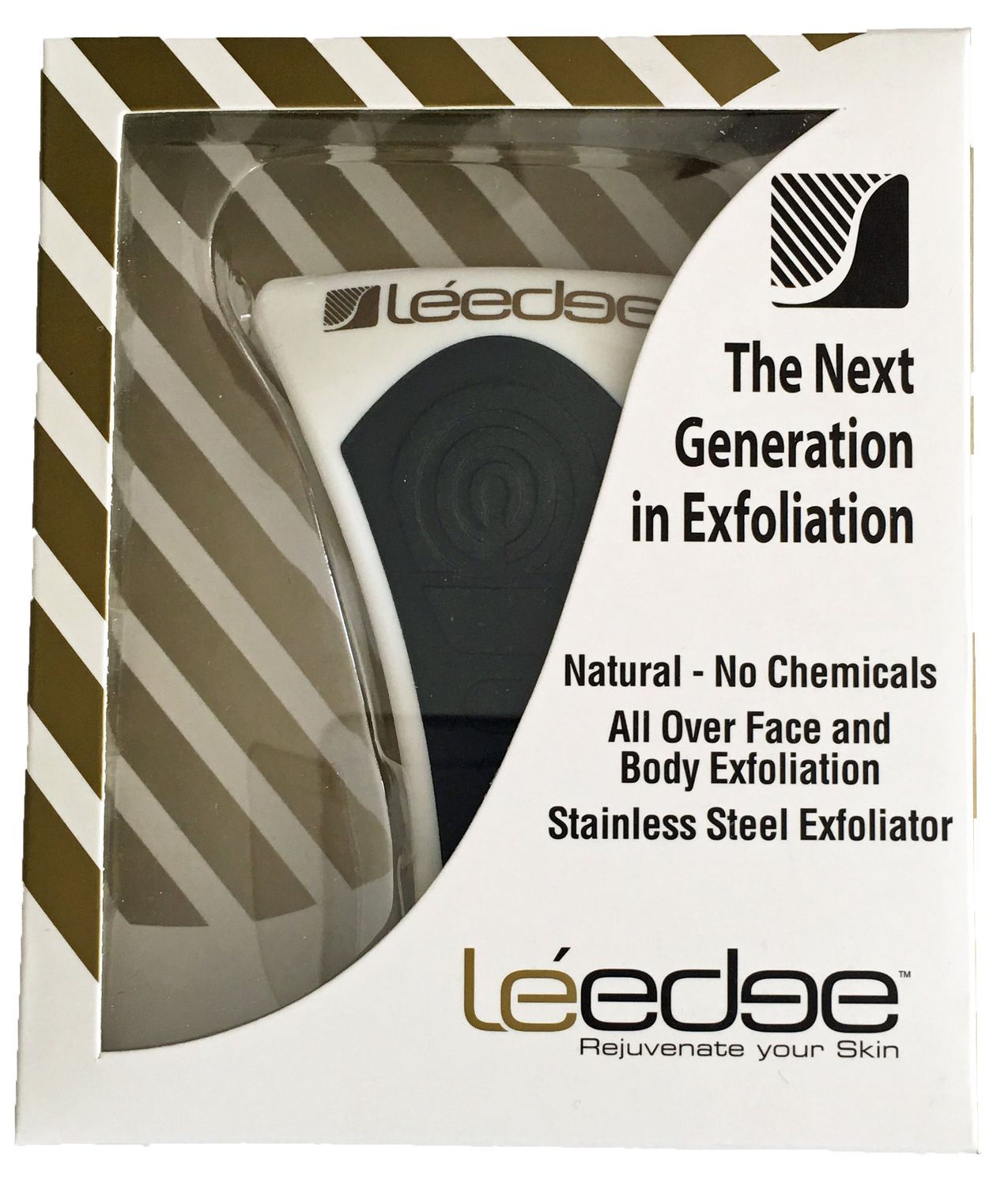 Le Edge Full Face and Body Exfoliator (Black with Gold Print)