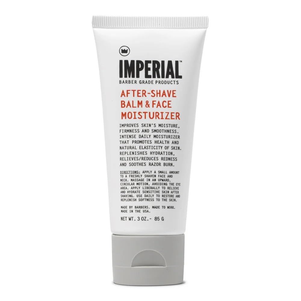 Imperial Barber Grade Products After-Shave Balm &amp; Face Moisturizer - 3oz Soothing Post Shave Healing Balm for Men - Soothe &amp; Hydrate Travel Size