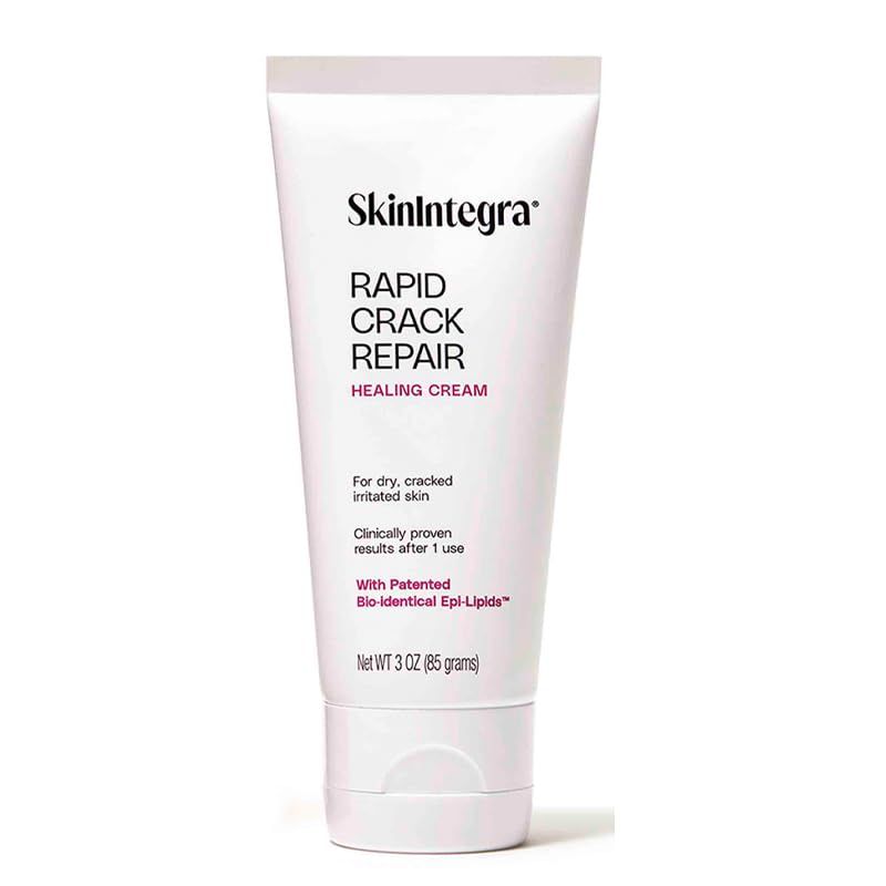 SkinIntegra Rapid Crack Repair Healing Cream, Urea with Lactid Acid for Faster Relief for Extremely Dry Cracked Skin. Moisturizing Barrier Repair Cream. 3oz