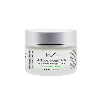 Premium Taza Natural Microdermabrasion Scrub, 50 ml (1.7 fl oz)  Radiant Complexion  With: Shea Butter, Coconut Oil, Grapeseed Oil, Almond Oil, Cocoa Butter