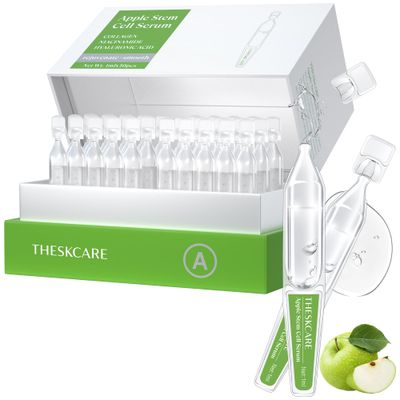 THESKCARE Anti Aging Apple Stem Cell Serum Ampoule for Face with Collagen,Hyaluronic Acid &amp; Niacinamide,Rejuvenating Facial Serum for Fine Lines &amp; Wrinkles,Plumping&amp; Hydrating,30 Ampoules