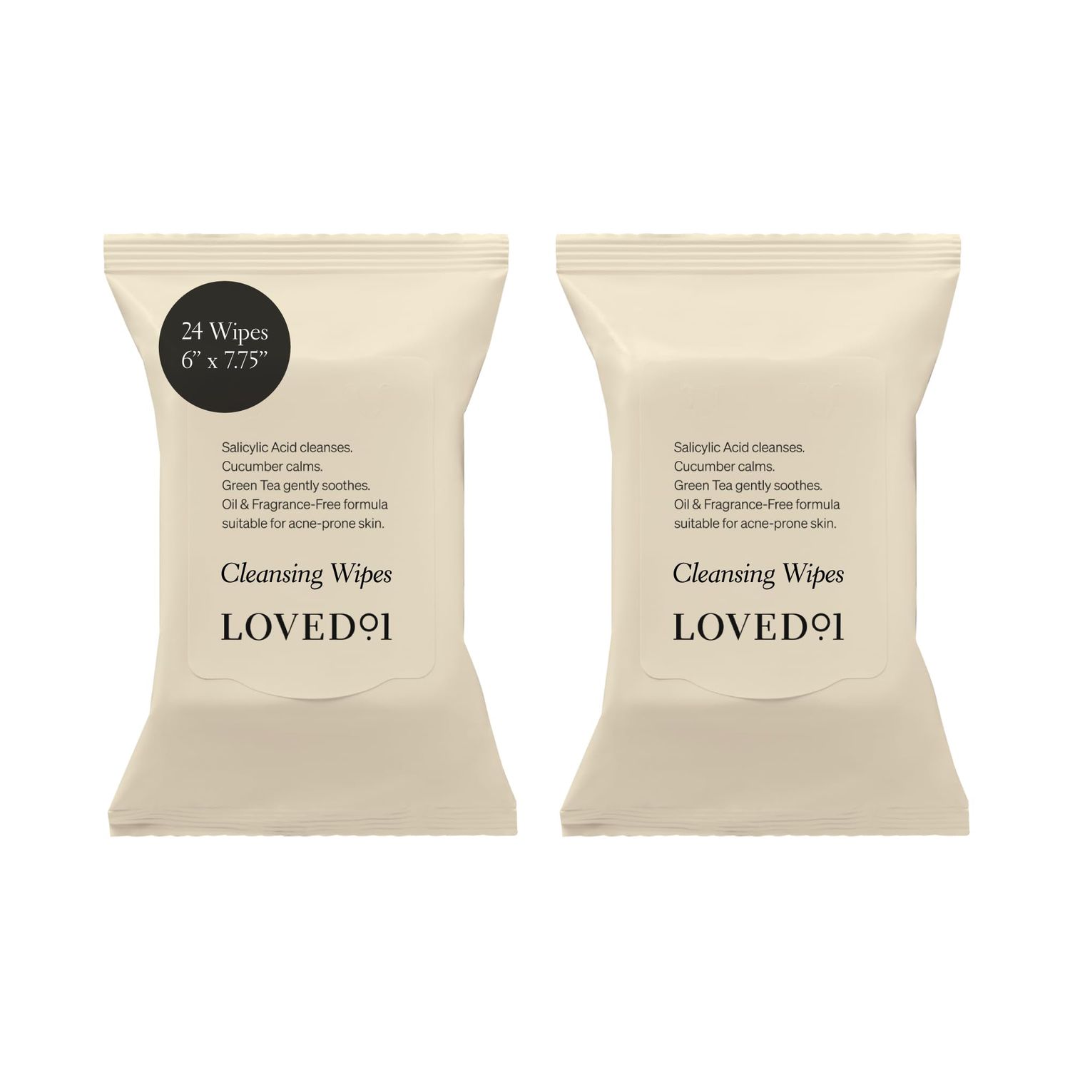 Loved01 Face &amp; Body Salicylic Acid Cleansing Wipes, John Legend Skincare, Oil &amp; Fragrance-Free, No-Rinse, Suitable for Blemish-Prone Skin, 2-Pack (48 wipes)