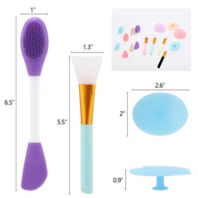 Silicone Facial Mask Applicator, 4 Pcs Face Scrubber, 4 Pcs Face Mask Brush, 4 Pcs 2 in 1 Face Mask Applicator, Lip Exfoliator - Skin Care Tools Set