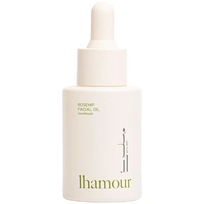Lhamour Organic Rosehip Facial Oil - Revitalizing Anti-Aging Elixir for Youthful Skin - Hydrating Moisturizer with Vitamin E &amp; Sea Buckthorn - Promotes Natural Collagen Production - Day &amp; Night, 1oz