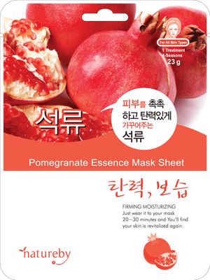 TNB Natureby Collagen Essence Korean Face Mask(10 sheets), Moisturizing Mask Sheet Pack, Korean Skin Care For All Skin Types. (Pomegranate)