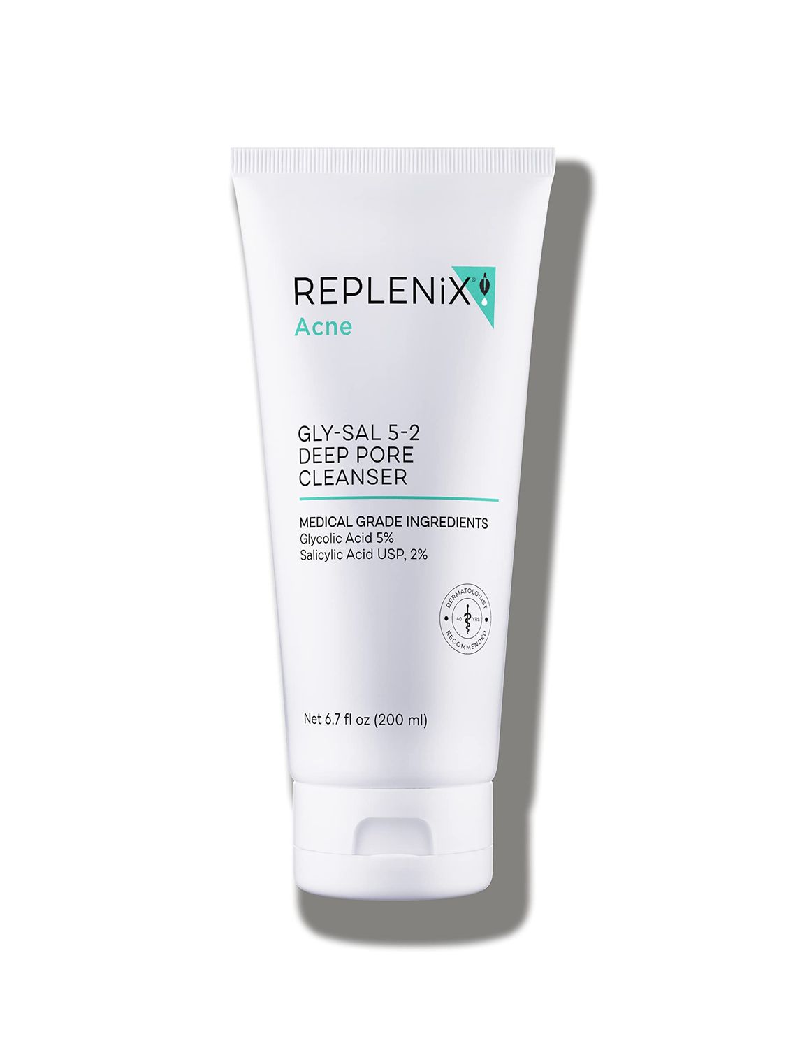 Replenix Gly-Sal 5-2 Deep Pore Facial Cleanser, Medical-Grade 5% Glycolic &amp; 2% Salicylic Acid Oil-Free Face Wash for Acne-Prone Skin (6.7 fl. oz)