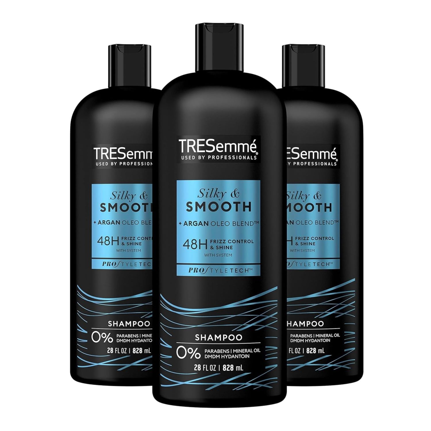 TRESemm Anti-Frizz Shampoo 3 Count For Frizzy Hair Formulated With Pro Style Technology 28 Fl Oz