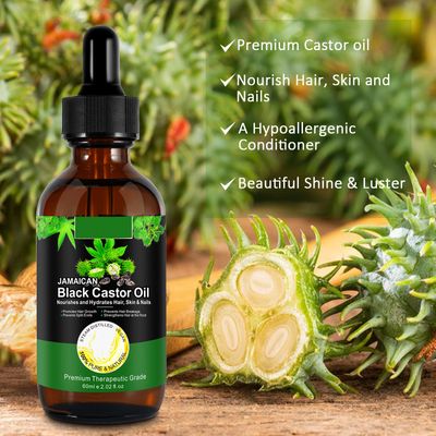 NIFEISHI Organic Castor Oil Cold Pressed Unrefined Glass Bottle, Jamaican Black Castor Oil for Hair Growth, Skin Care, Eyelashes, Eyebrows fl oz