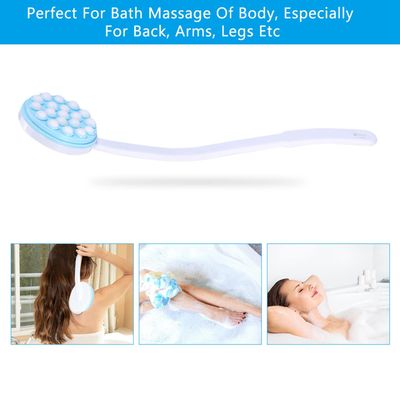 Joyzan Back Lotion Applicator, Long Handled Bath Massager Roll Reach Brush Target Tanner Dispenser Curved Rotating Head for Sunscreen Skin Cream Shower Gel Legs Feet Self Elderly Moisturizer Women