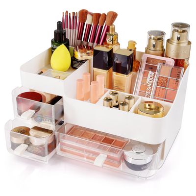 Make up Organizer for Vanity, Cosmetics Skincare Organizers with Clear Drawers. Ideal Vanity Holder for Desk and Dresser Countertops, Bathroom