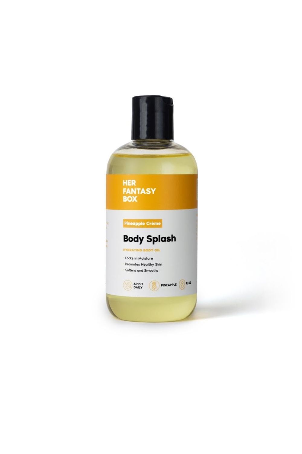 Her Fantasy Box Body Splash Hydrating Body Oil (Pineapple Creme) - Moisturizing, Non-Greasy Formula for Soft, Smooth Skin - All-Natural, Lightweight &amp; Nourishing