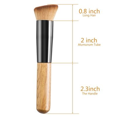 Liasun Flat Top Kabuki Foundation Brush - Premium Bamboo Makeup Face Brush for Foundation Powder Blush Brush - Buffing, Stippling, Concealer