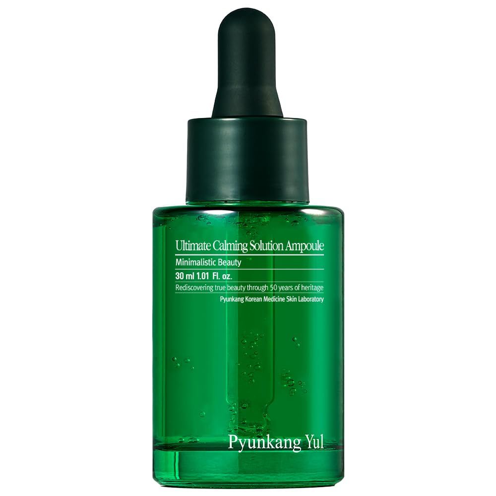 PYUNKANG YUL Ultimate Calming Solution Ampoule with Shea Butter, Honeysuckle Flower, Ceramides, CICA to Rapidly Soothe, Moisturize Dry &amp; Sensitive Skin, Korean Facial Beauty Care, 1.01 fl.oz.
