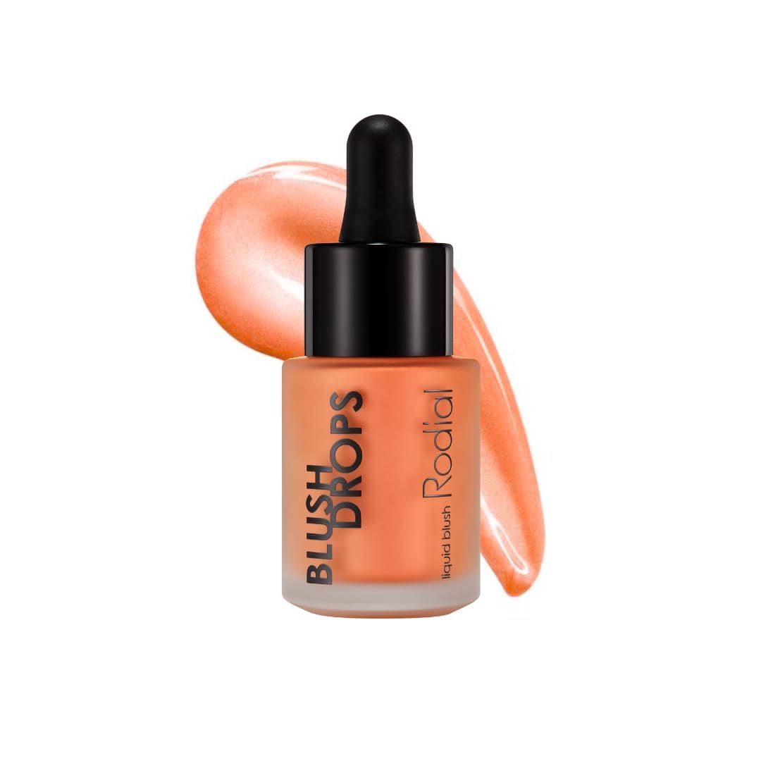 Rodial Blush Drops Apricot Sorbet - Lustrous Honey-Apricot for Golden Glow, Nourishing with Vitamin E, Multi-Use Liquid, 0.5 fl. oz.