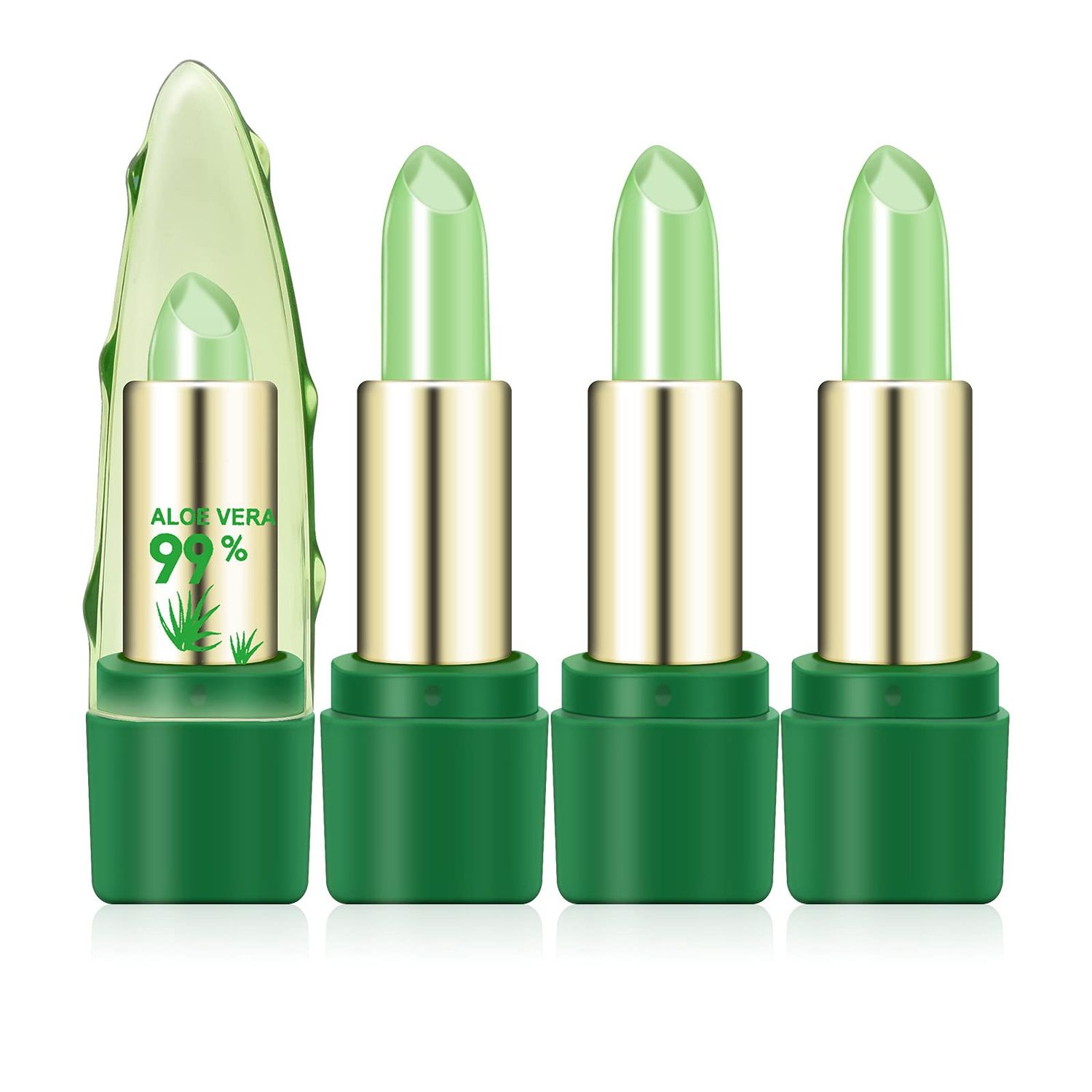 Ownest 3 Pcs Aloe Vera Lipstick, Magic Temperature Color Change Lipstick Lip Blam Moisturizing Long Lasting Lip Makeup, update packing Beauty
