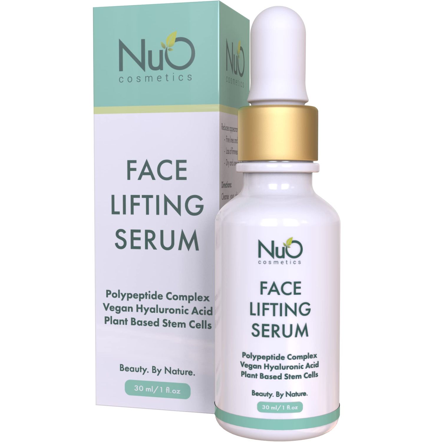 nuorganic Face Lifting Serum with Plant Stem Cells &amp; Matrixyl 3000 - Advanced Anti-Aging to Minimize Fine Lines &amp; Wrinkles - Vegan &amp; Cruelty Free (1fl Oz)