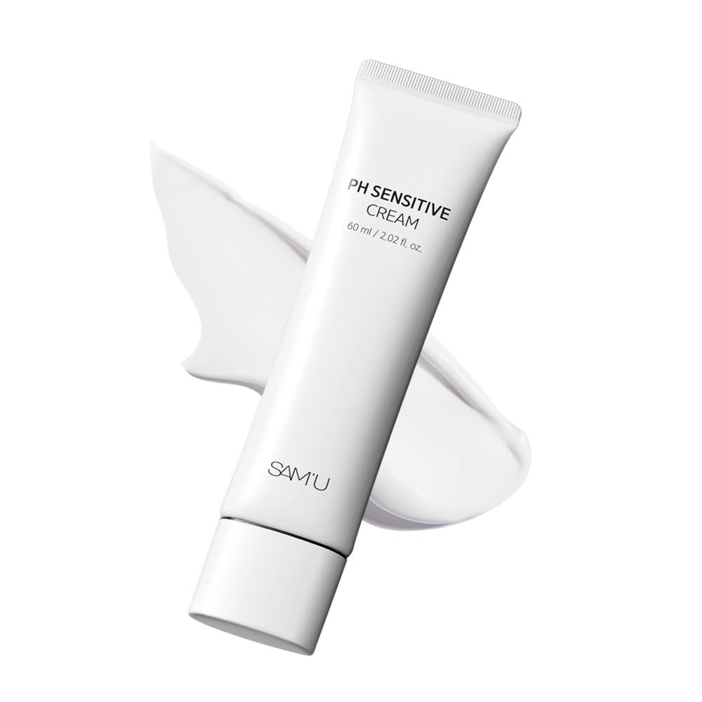 SAMU pH Sensitive Cream - Daily Moisturizing Cream with Hyaluronic Acid, Panthenol &amp; Allantoin - Korean Skin Care Moisturizer for Barrier Repair - Non-comedogenic - 2.02 Fl Oz