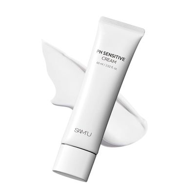 SAMU pH Sensitive Cream - Daily Moisturizing Cream with Hyaluronic Acid, Panthenol &amp; Allantoin - Korean Skin Care Moisturizer for Barrier Repair - Non-comedogenic - 2.02 Fl Oz