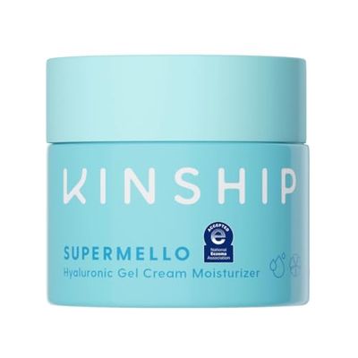 Kinship Supermello Hyaluronic Gel Cream Moisturizer - Nourish + Soothe Dry Sensitive Skin - Lightweight, Hydrating Face Lotion - Plump + Smooth - Reduce Redness - Daily Use Clean Skin Care (1.75 oz)