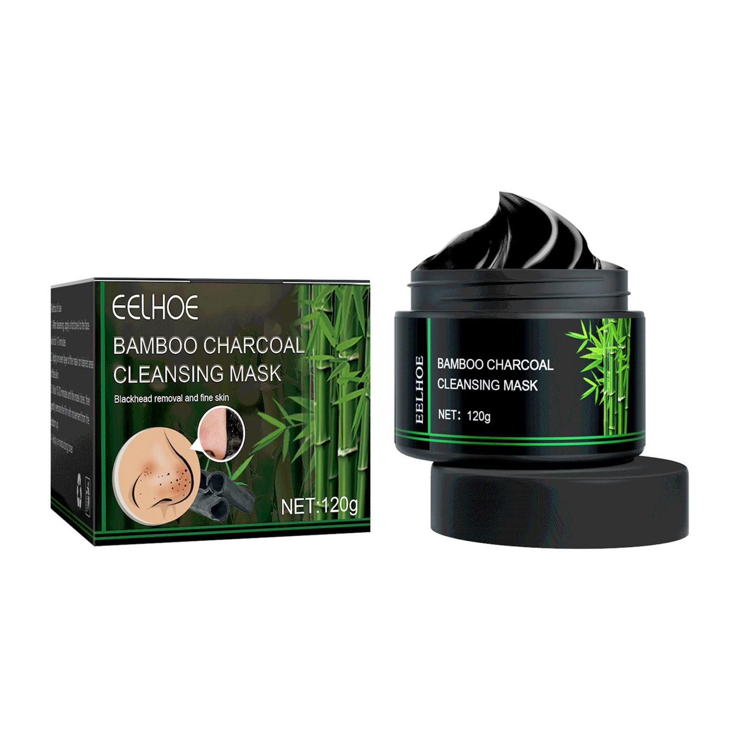 wishstream Blackhead Remover Mask, Peel Off Face Mask, Bamboo Charcoal Peel Off Black Mask, Deep Cleansing Facial Mask