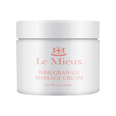 Le Mieux Pomegranate Massage Cream - Aromatic Moisturizing Neck &amp; Face Massage Cream with Algae, Hyaluronic Acid &amp; Botanical Oils, No Parabens or Sulfates (2 oz / 60 ml)