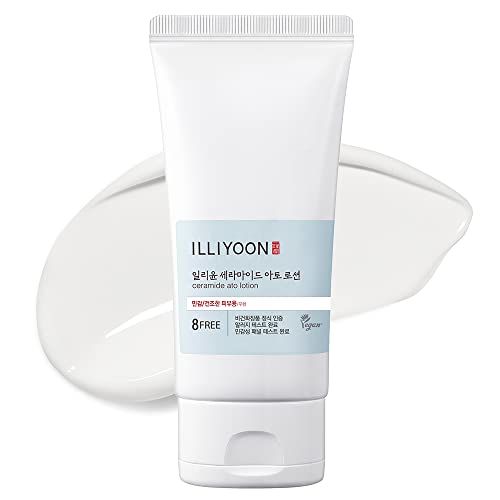Illiyoon Ceramide Ato Lotion | Lightweight Moisturizer for Dry &amp; Sensitive Skin, Barrier Repair for Face &amp; Body, Mild for Babies, Vegan Certified, Korean Skin Care, 2.3 fl.oz.