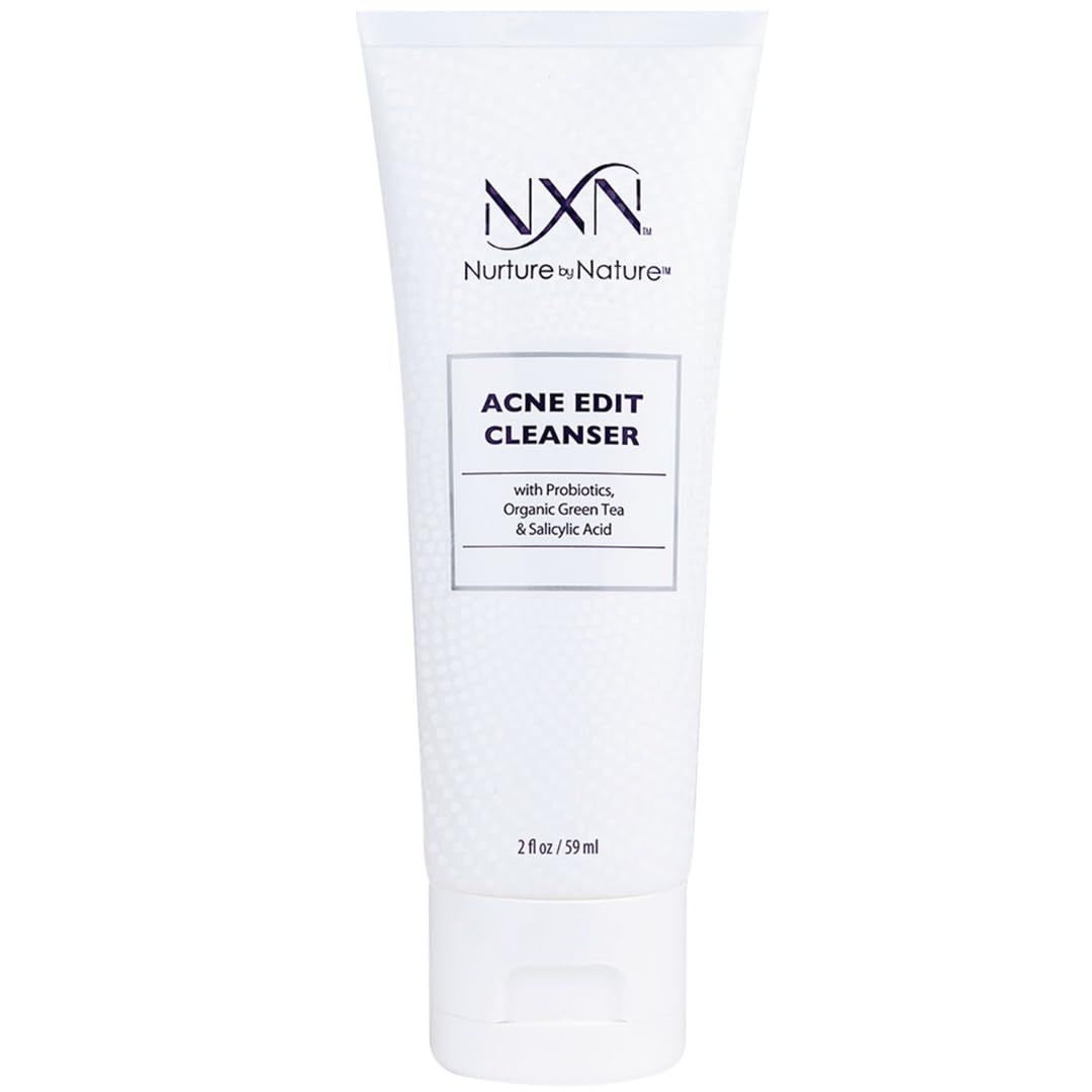 NXN Acne Facial Cleanser - Face Wash with Salicylic Acid, Green Tea &amp; Probiotics to Heal Skin, Prevent Blemishes &amp; Breakouts
