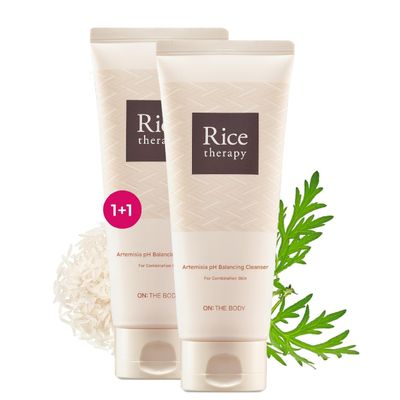 VEILMENT Rice Therapy Artemisia Cleanser (5.1+5.1fl oz, Pack of 2) - Gentle Moisturizing Face Wash for Sensitive Skin. Daily Hydrating Facial Foam for Clear, Radiant, Rice Cleanser Korean Skin Care