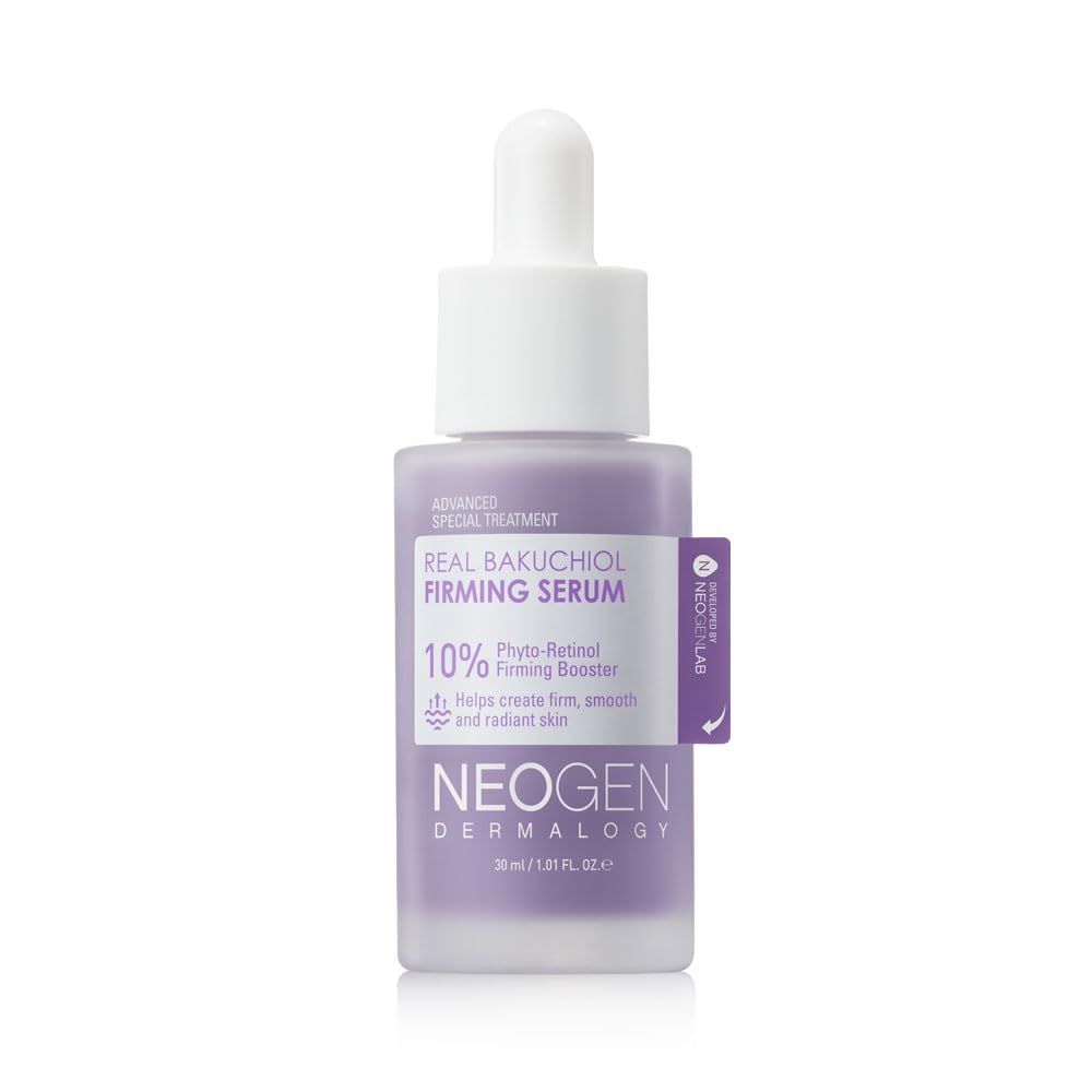 NEOGENDERMALOGY Real Bakuchiol Firming Serum 1.01 Fl Oz (30ml) - Natural Retinol Alternative for Sensitive skin, Day &amp; Night Facial Serum Firms &amp; Minimizes Fine Lines - Korean Skin Care