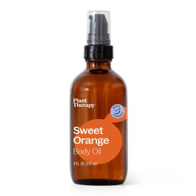 Plant Therapy Sweet Orange Body Oil 4 oz Uplifting &amp; Mood-Boosting Scent, Made with only Two All-Natural Ingredients, Hydrates &amp; Nourishes Skin