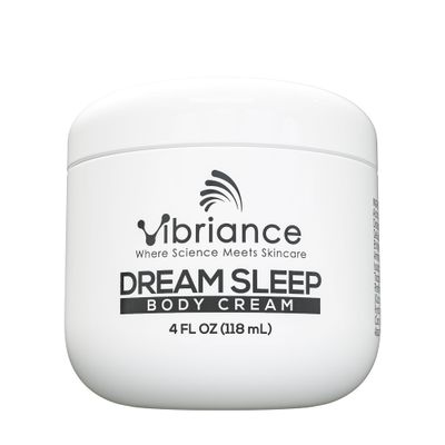 Vibriance Dream Sleep Body Cream, 4 fl oz - Fluffy Full Moisturizer for Dry Skin, Relaxation and Rejuvenation with Therapeutic Ingredients, Soothing Vanilla Aromatics