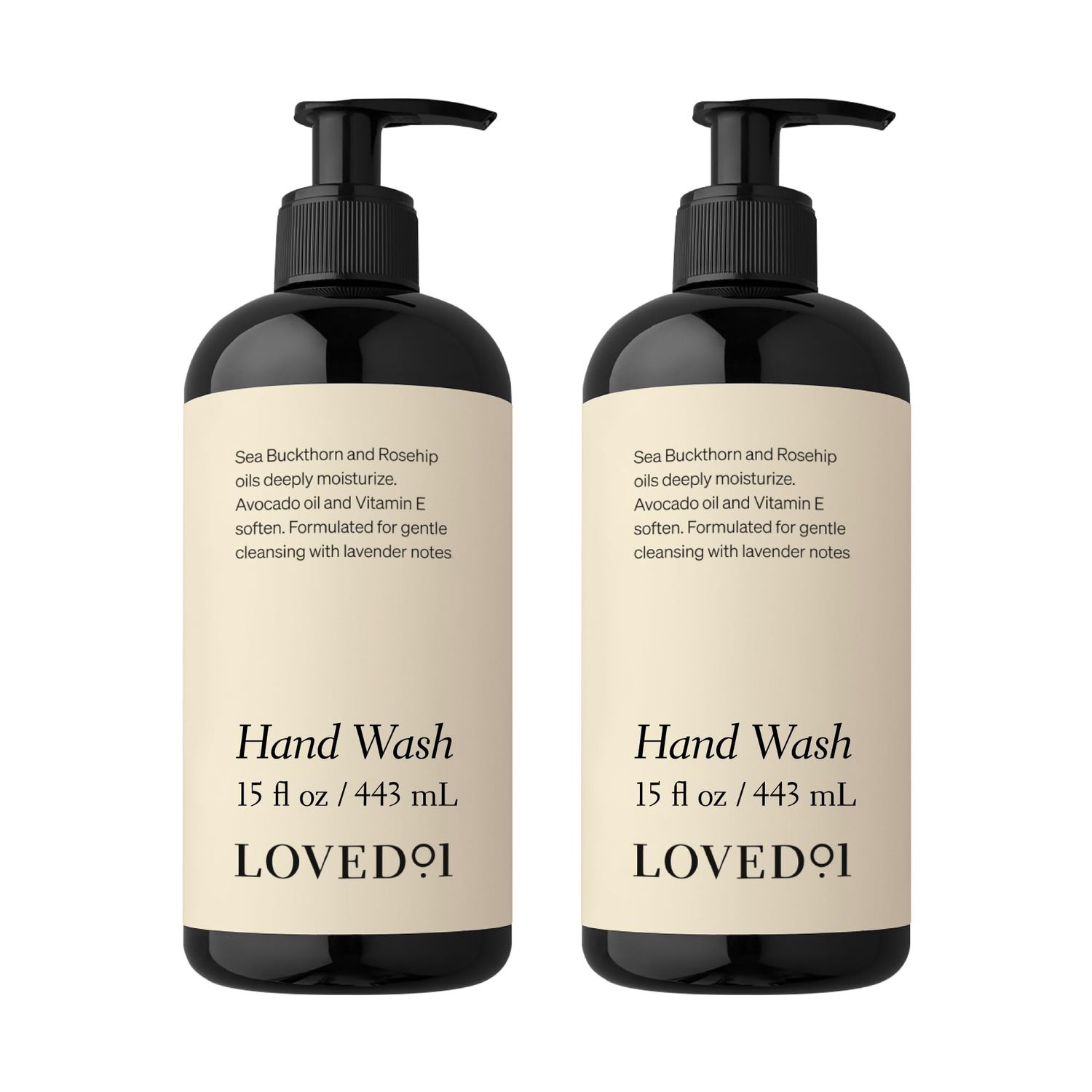 Loved01 Hand Wash, John Legend Skincare, Liquid Hand Soap, Gentle &amp; Hydrating, Cruelty-Free, Formulated with Nourishing Oils &amp; Soft Lavender, 2-Pack (15 oz each)