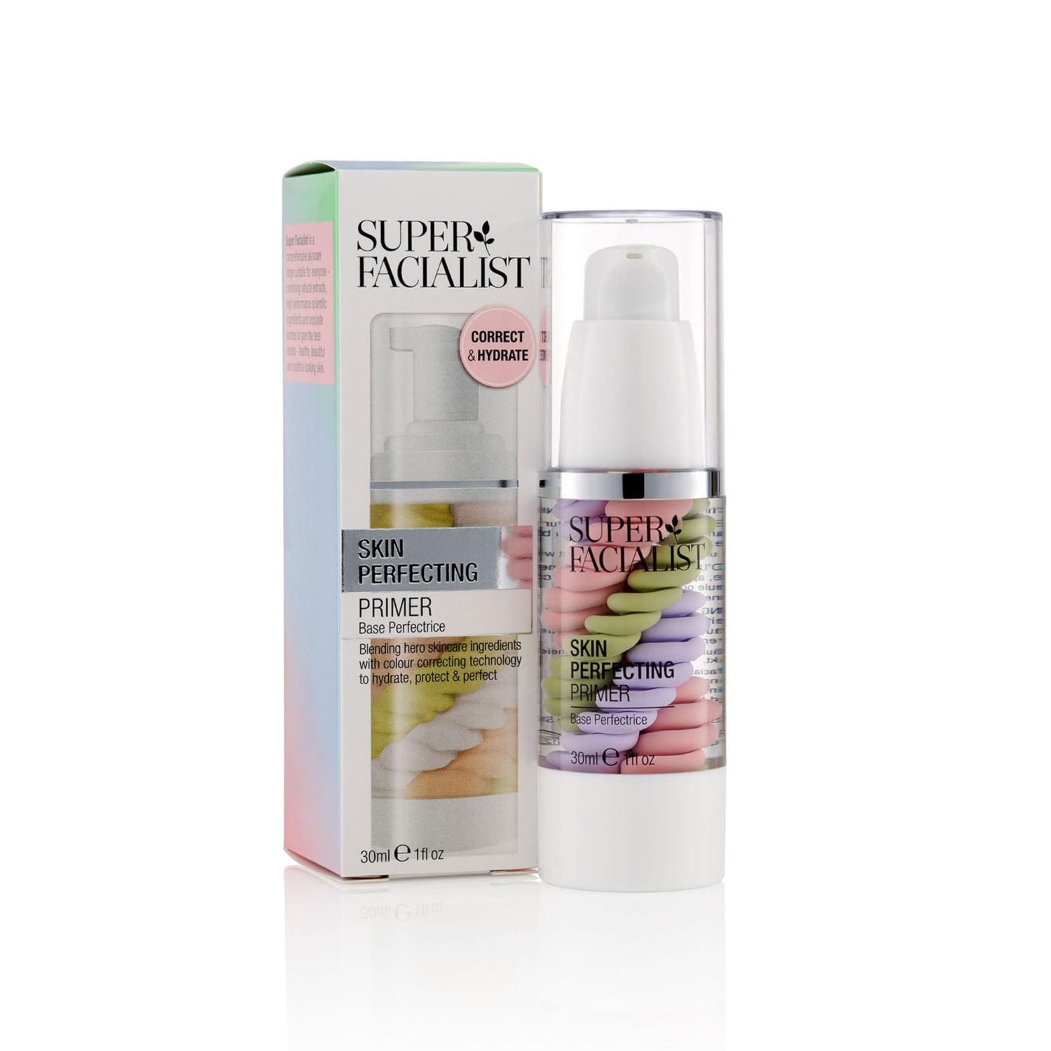 Super Facialist Skin Perfecting Primer - Base Face Primer to Hydrate, Protect &amp; Refine with Colour Corrector Technology, Hyaluronic Acid &amp; Niacinamide, Vegan Friendly Make Up Primer, 30ml