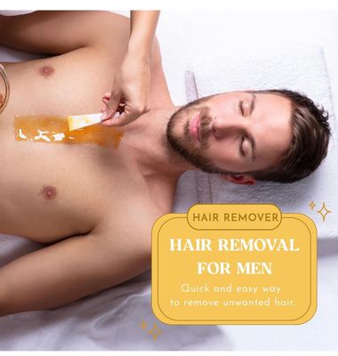 MOOM Organic Hair Removal Sugar Wax for Men with Aloe Vera &amp; Chamomile - Soft Wax for Sensitive Skin &amp; Men Hair - Perfect for Back, Chest, Eyebrow &amp; Body - 12 oz Jar (Waxing Strips NOT Included)