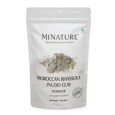 Moroccan Rhassoul Clay (Nude) Powder | Ghassoul Clay | mi nature | Skin care mask for deep cleansing,nourishing,detoxifying| Hair Cleanser and nourishing| 227g(8oz)