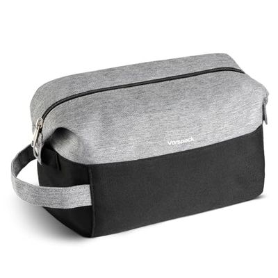 Vorspack Travel Toiletry Bag for Men - Large Mens Toiletry Travel Bag Water Resistant Dopp Kit Shaving Bag for Skincare Toiletries Bathroom Gifts - Black
