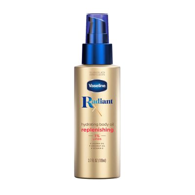 Vaseline Radiant X Replenishing and Hydrating Body Oil with 1% Lipids, Jojoba Oil, Coconut Oil, &amp; Vitamin E 3.7 oz