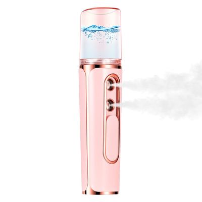 Nano Mister Cool Face Mister with 2 Spray Nozzle, Mini Facial Mister with 30ml Visual Water Tank, USB Handheld Nano Mist Sprayer for Eyelash Extensions, Makeup, Skin Care (Green)