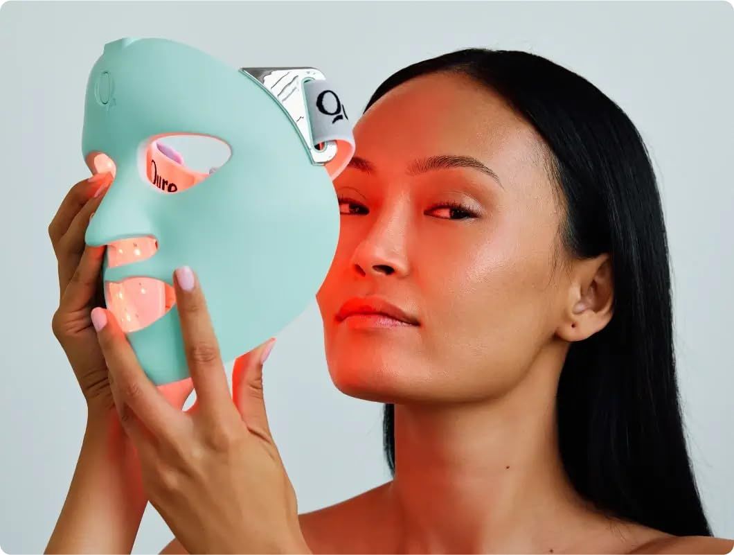 Qure LED Skin Care Face Mask With 5 Different Modes (Red Light Therapy, Amber Light &amp; Blue Light Therapy) One Device with Customizable Settings &amp; Treatments. Perfect For At Home Use LED Facial Therapy