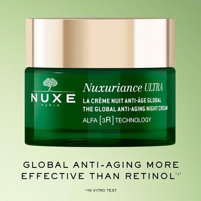 Nuxe Nuxuriance Ultra Global Anti-Aging Night Cream with Hyaluronic Acid and ALFA 3R Technology, Revitalize, Renewing, Resurfacing Treatment, 1.7 oz