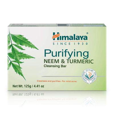 Himalaya Purifying Neem &amp; Turmeric Cleansing Bar for Clean and Healthy Looking Skin, 4.41 Oz (125 gm)