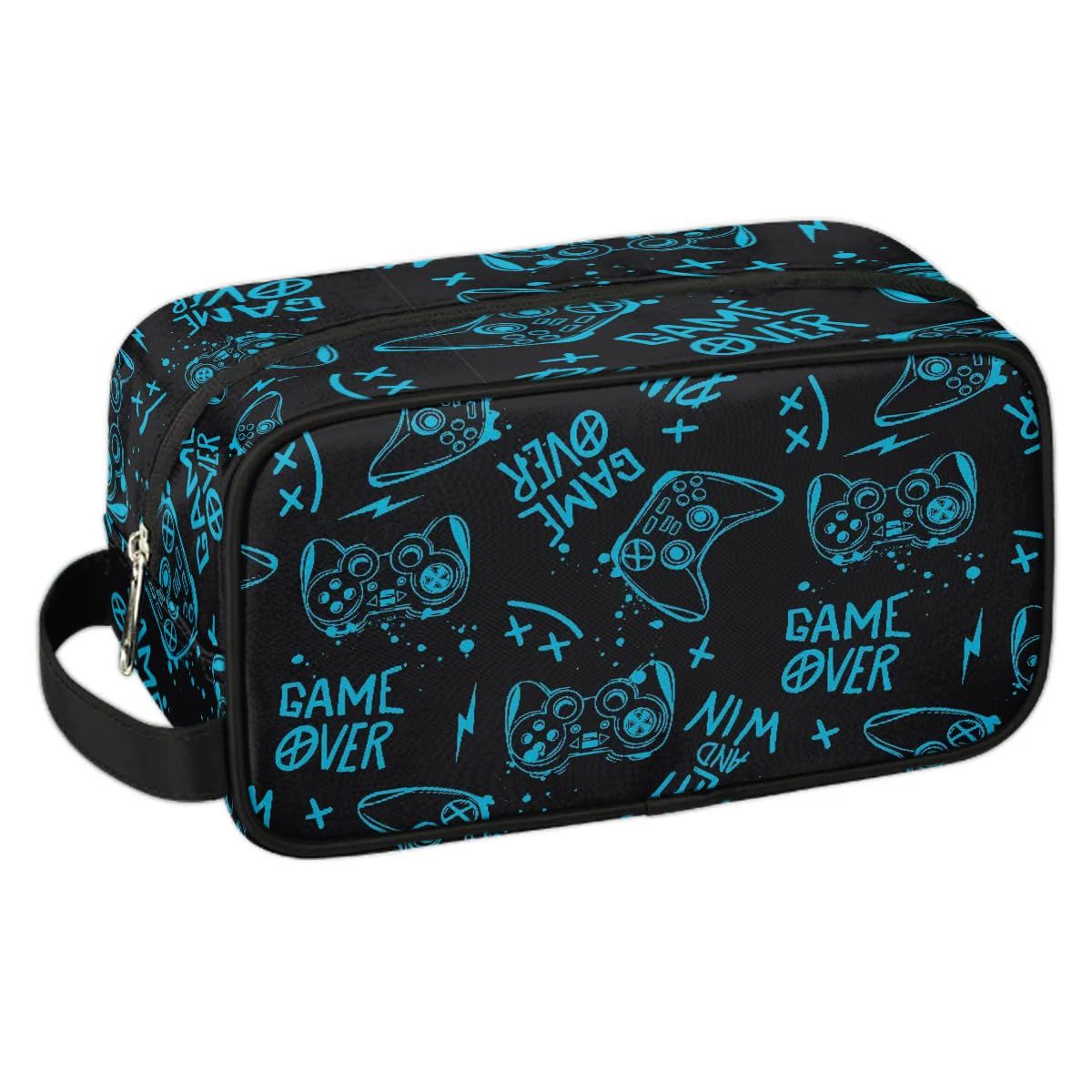 LLCXCSI Kids Travel Toiletry Bag Waterproof Hanging Dopp Kit Case for Little Young Boys, Gamer Gamepad Teens Wash Bag for Toiletries Accessories