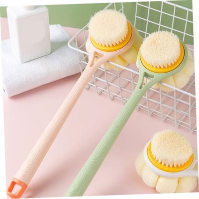 Hoement Portable Back Exfoliating Brush with African Net Sponge Multi Function Body Bath Scrubber Dual Sided Design for Wet Dry Use Ideal for Skin Exfoliation and Massage
