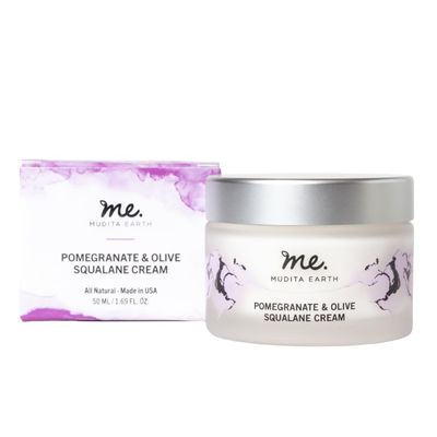 Mudita Earth Pomegranate &amp; Olive Anti Aging Skin Cream, Rich Moisturizer for Aging and Dry Skin, Pure Glow Cream with Hyaluronic Acid, Squalane for Dark Spots &amp; Hyperpigmentation